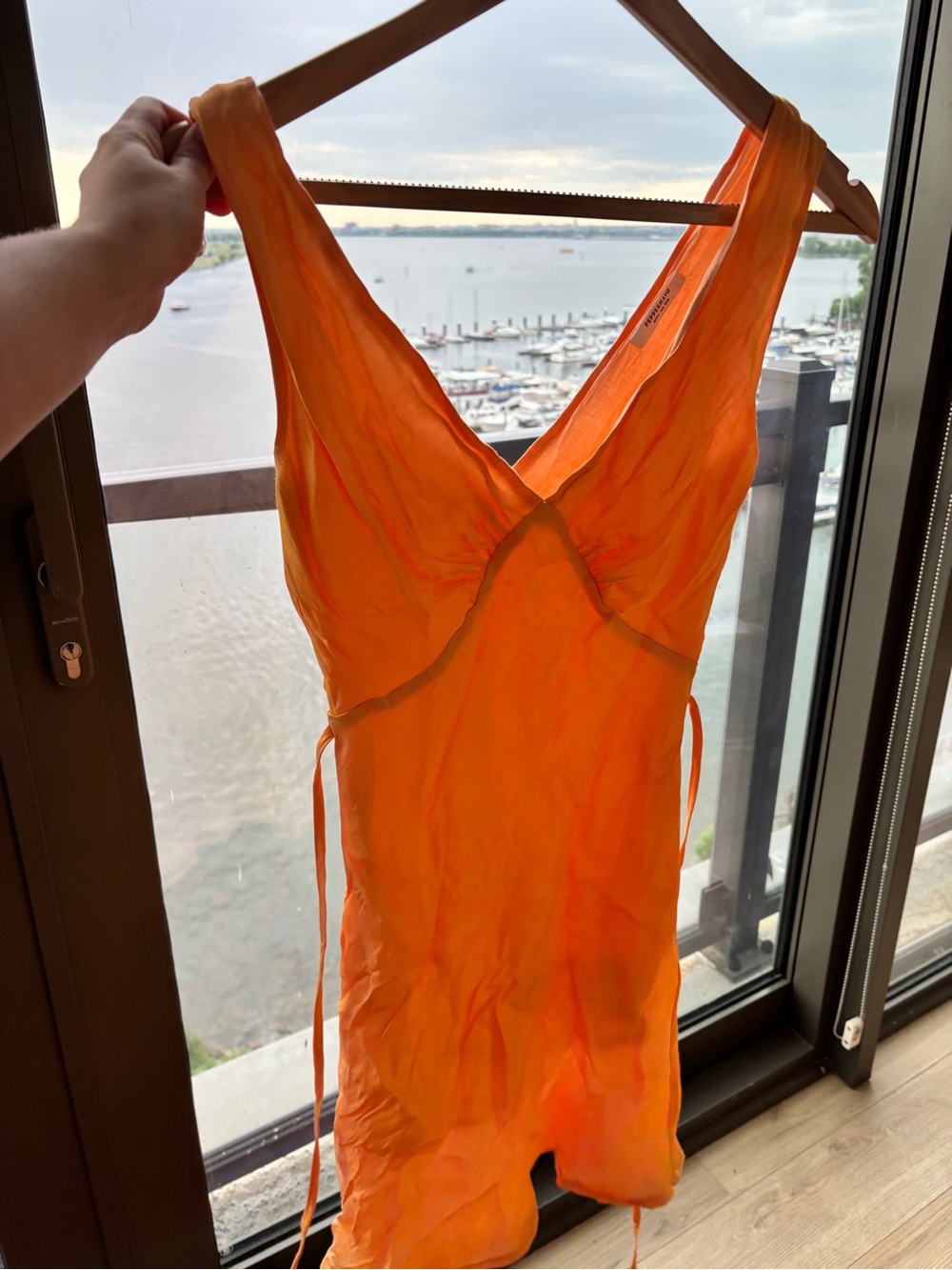 Peppermayo Vibrant Orange V-Neck Satin Slip